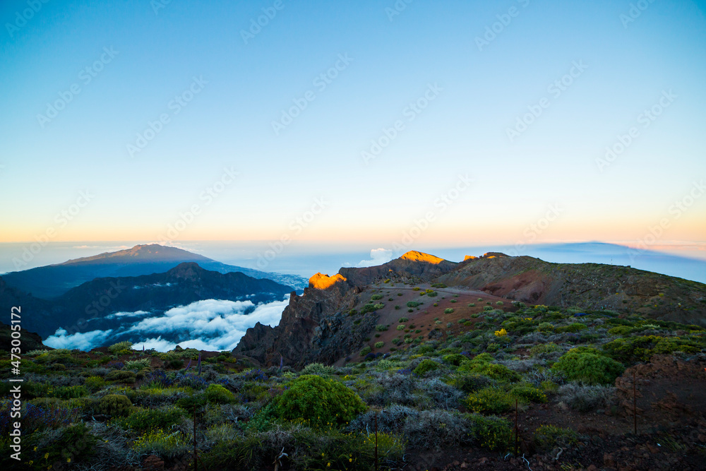 Sunrise in Roque De Los Muchachos in La Palma Island, Canary Islands, Spain