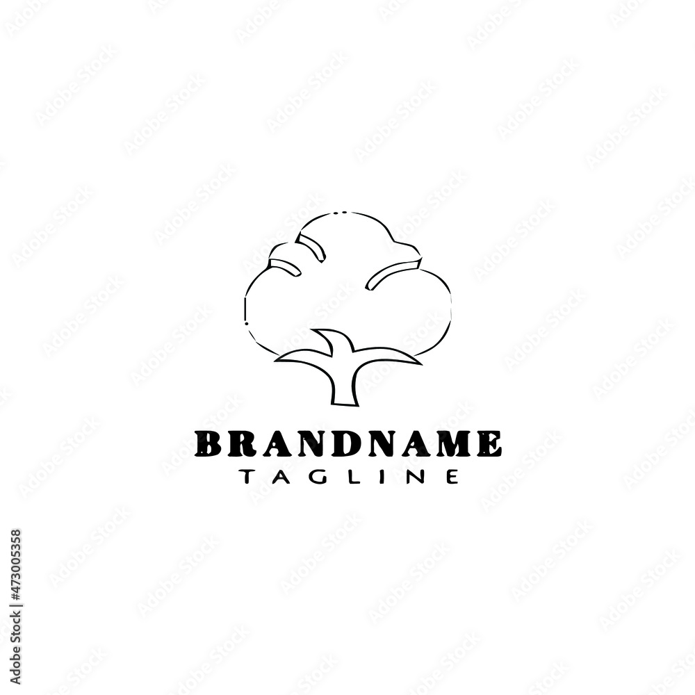 cotton flowers logo cartoon icon design template black isolated vector illustration cotton flowers logo cartoon icon design template black isolated vector illustration
