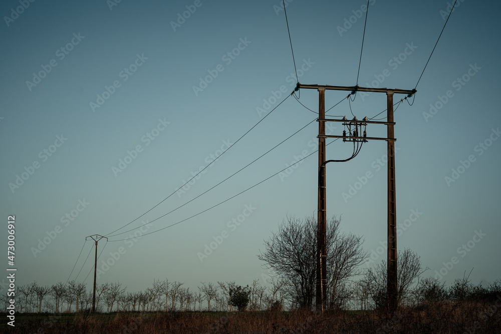 Electric power lines in France