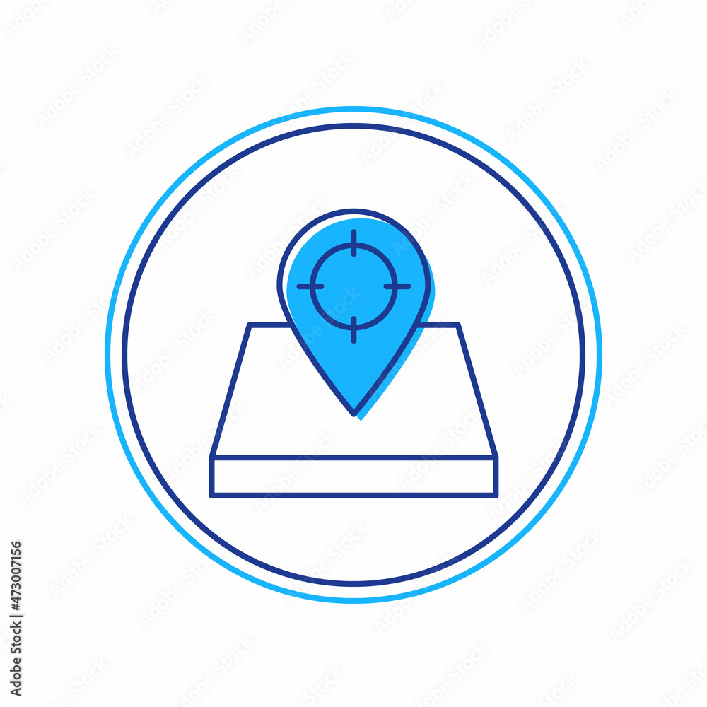 Filled outline Hunt place icon isolated on white background. Navigation, pointer, location, map, gps, direction, place, compass, contact, search. Vector Filled outline Hunt place icon isolated on white background. Navigation, pointer, location, map, gps, direction, place, compass, contact, search. Vector