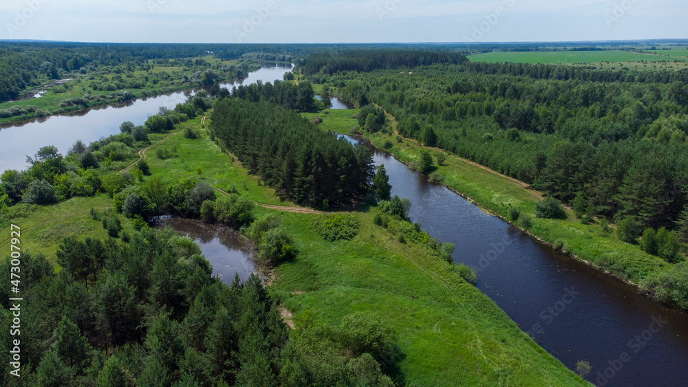 Landscape , rivers and their outgrowths of the Central Russian plain