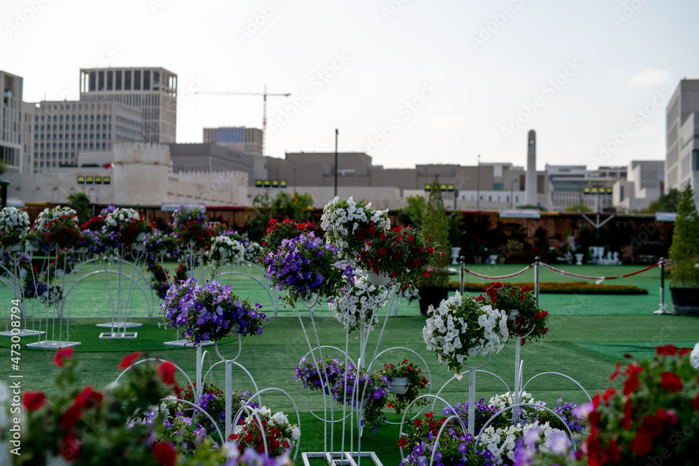 Natural flowers from The Flower Festival in Doha, Qatar, December 2021