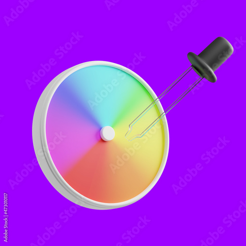 color picker wheel 3d illustration