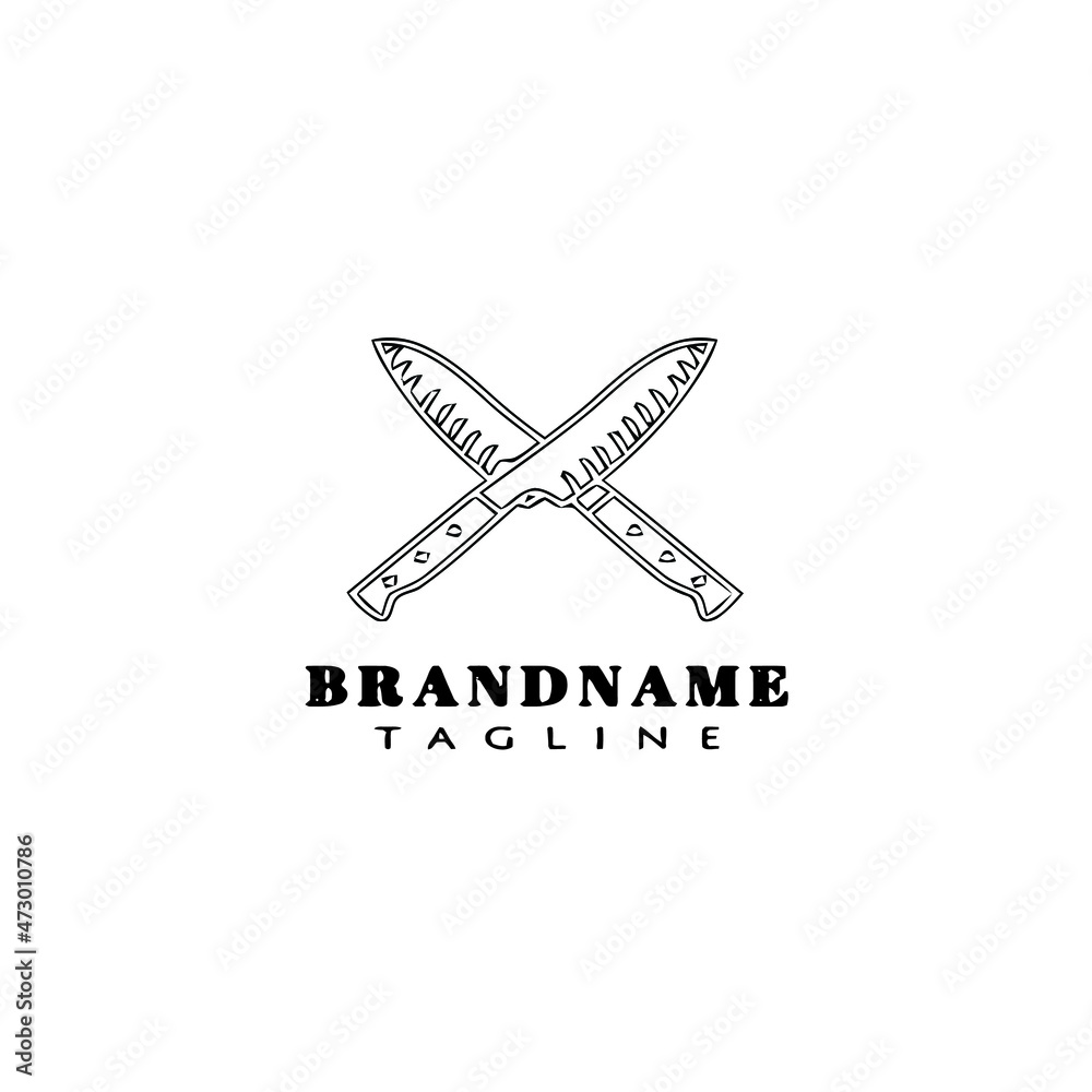 crossed cleaver logo cartoon design template icon black isolated vector illustration crossed cleaver logo cartoon design template icon black isolated vector illustration