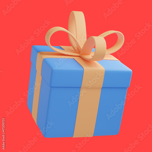 gift box with ribbon 3d illustration