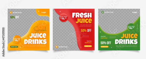 juice drink menu template for restaurant promotion 