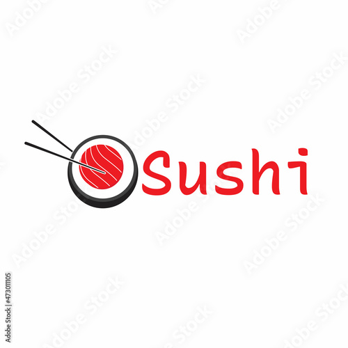 sushi logo design with chopsticks. logo vector template