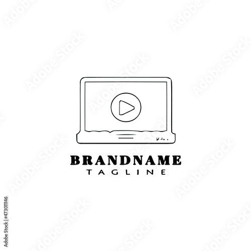laptop logo template design icon vector