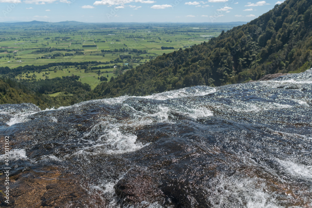 Obraz premium wairere falls, waterfalls in a forest, bay of plenty, new zealand