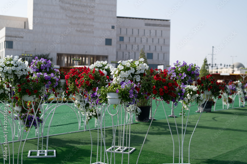 Natural flowers from The Flower Festival in Doha, Qatar, December 2021