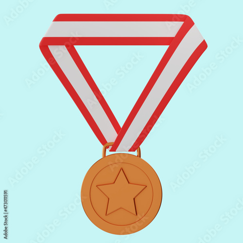 bronze medal 3d illustration