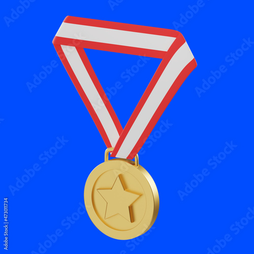 gold medal 3d illustration