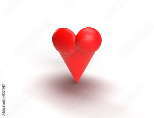 3D Heart - threedimensional Hear - Love - Valentine