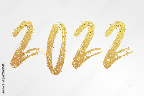 2022 banner with gold text, glitter an stars - perfect for a website photo
