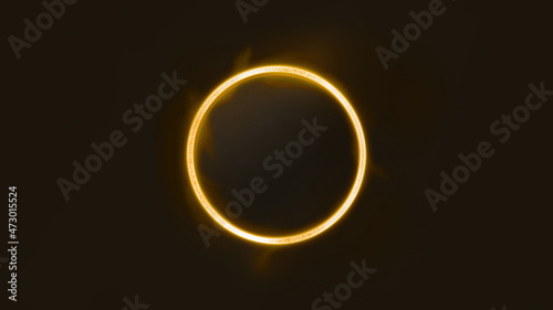 yellow light neon circle. web object