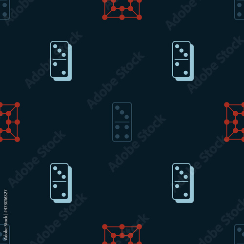 Set Board game, Domino and on seamless pattern. Vector