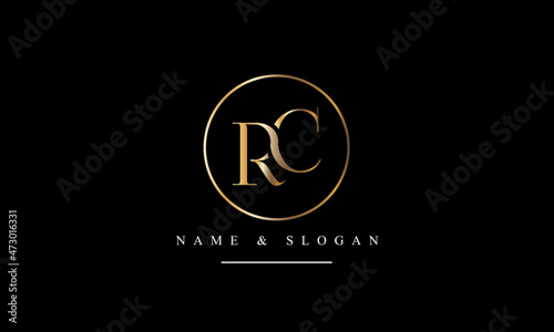RC, CR, R, C abstract letters logo monogram