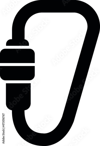 camping and outdoor icons carabiner and attachment