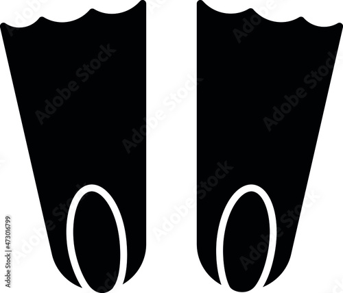 camping and outdoor icons fins and dive