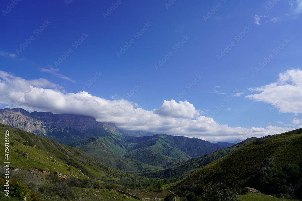 Landscape with sky and clouds. Rocks and hills Landscape with sky and clouds. Rocks and hills