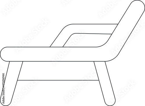 camping and outdoor icons sunbed and summertime