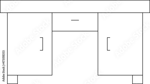 furniture icons desk table  and household