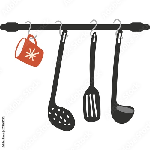 Kitchenware cook christmas food flat icon vector