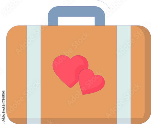 honeymoon icons briefcase and heart