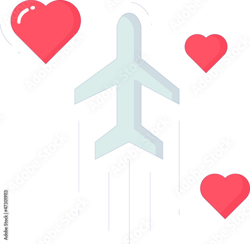 honeymoon icons airplane  and aeroplane