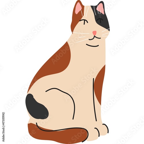 Cat icon domestic pet animal with grace posture