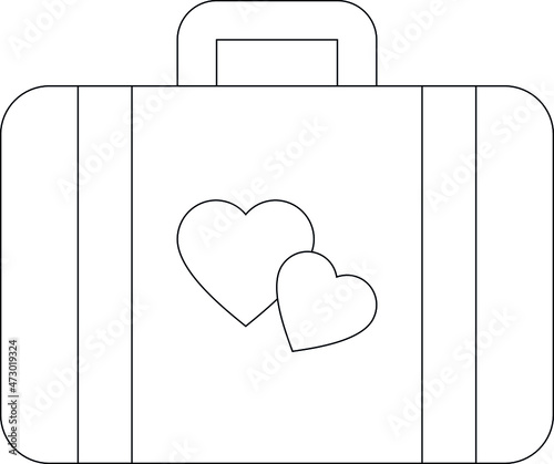 honeymoon icons briefcase and heart