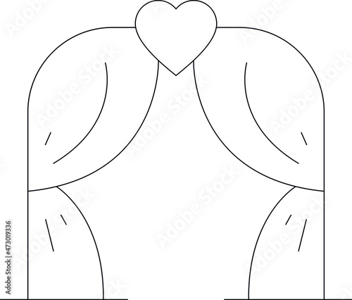 honeymoon icons wedding arch and romantic