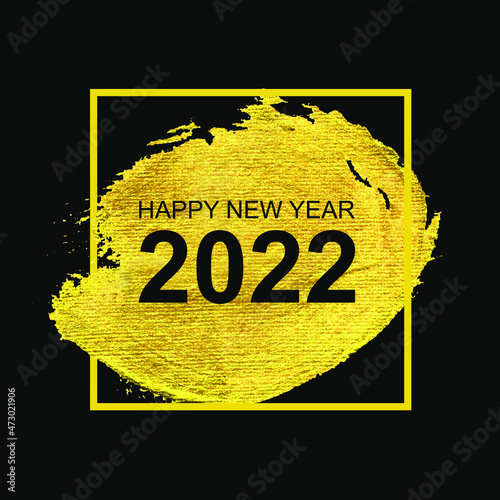 Hand drawn golden paintbrush strokes set. Gold Paint Glittering Textured Art Illustration. Golden paint strokes on black.