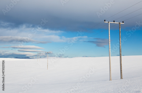 lamp posts in the snow © Javier