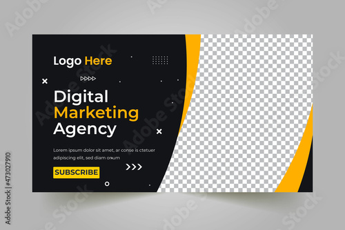 Digital Marketing Agency Youtube Thumbnail Template Design and Web Banner