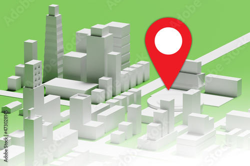 Map pin on city plan. Locat...