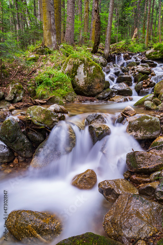 Waterfall in Arkhyz Resort. Karachaevo-Cherkessiya. Caucasus. Russia