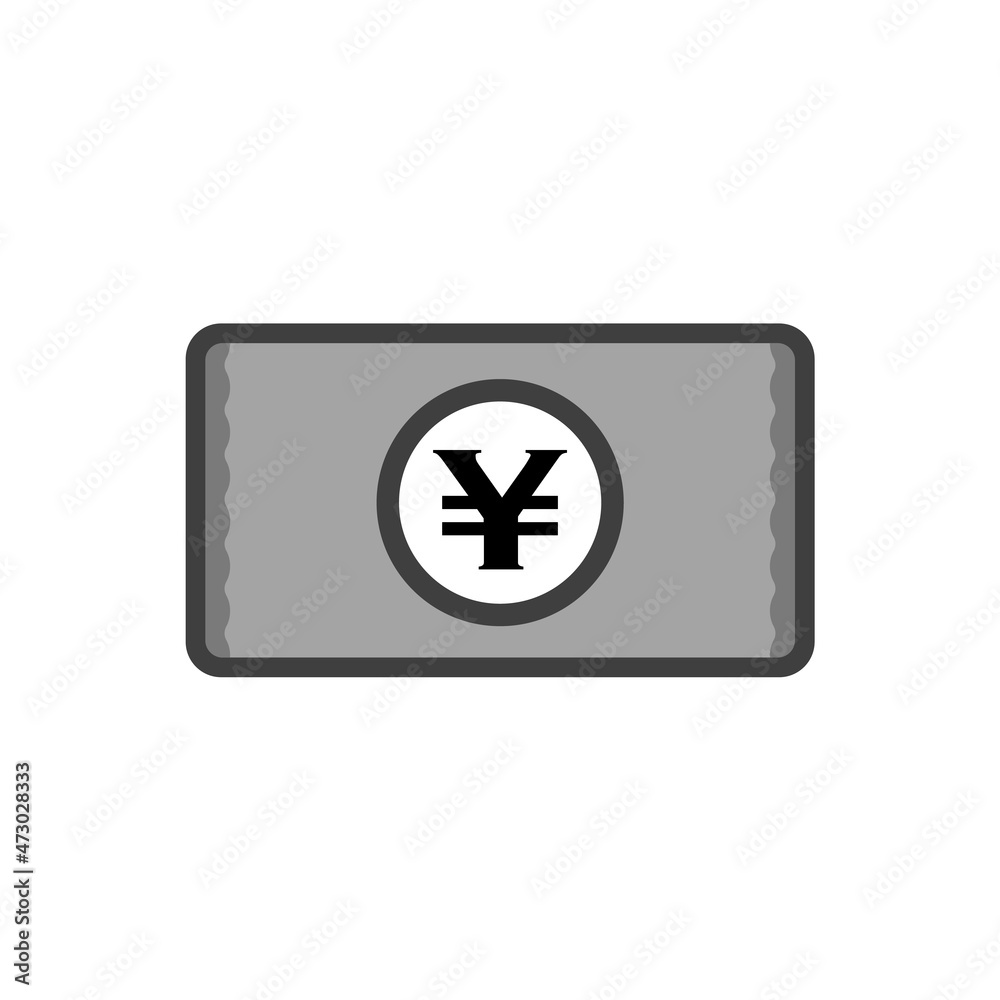日本の通貨¥入りのマーク紙幣 - シンプルなお金のアイコン 日本の通貨¥入りのマーク紙幣 - シンプルなお金のアイコン