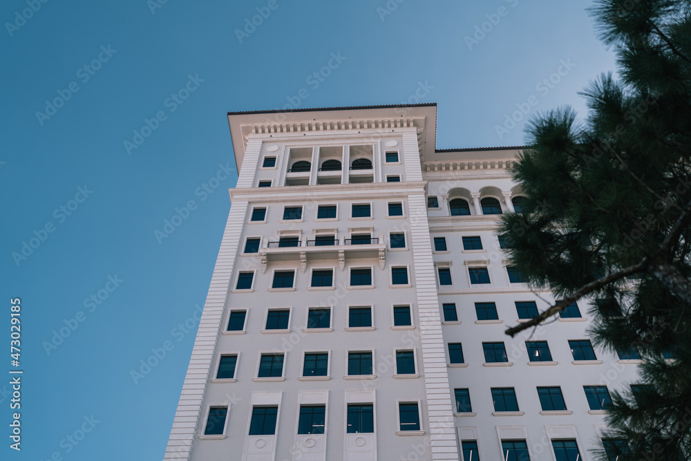 modern office building with sky coral gables Miami Florida 
