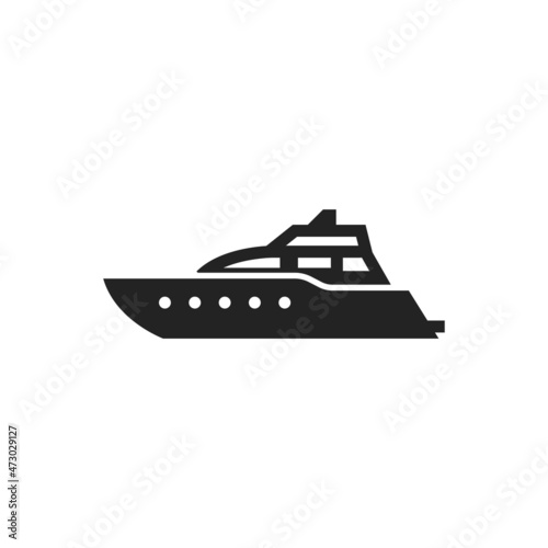 super yacht icon. luxury cruise transport for travel and rest. isolated vector image