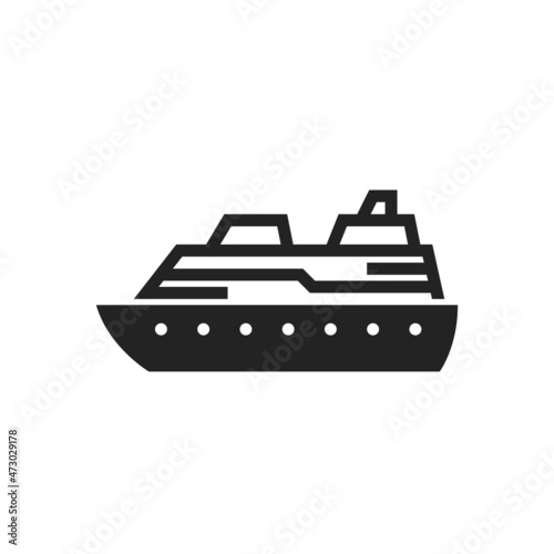 cruise ship icon. sea transport for travel and rest. isolated vector image