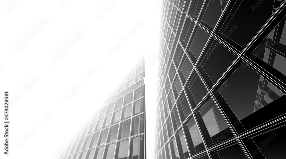 Architecture digital drawing 3d illustration Architecture digital drawing 3d illustration