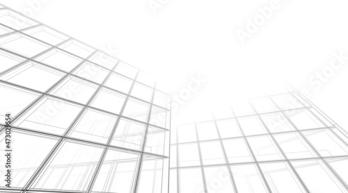 Architecture digital drawing 3d illustration