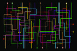 Underground map. Crossrail map design template. Live strokes included. Educational puzzle game style connects the dots. Metro map tube subway scheme. City transportation vector complex grid. 
