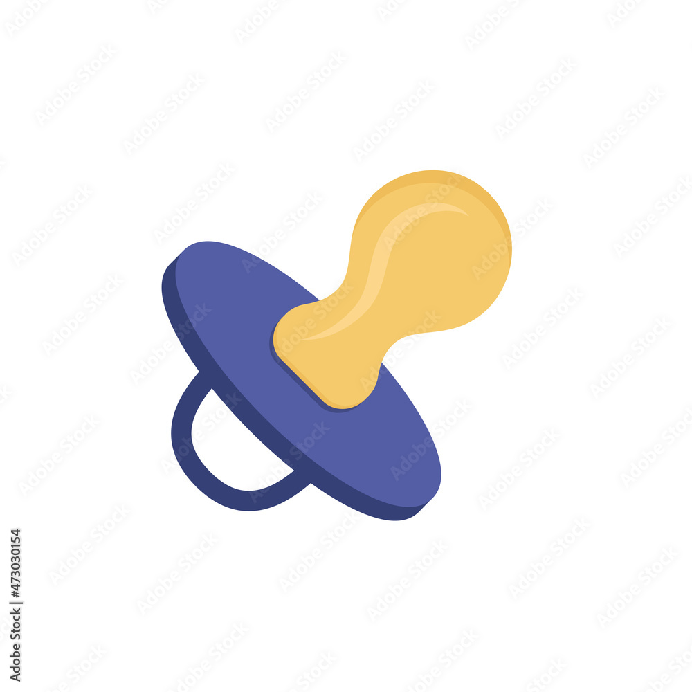 Flat icon baby pacifier isolated on white background. Vector illustration. Flat icon baby pacifier isolated on white background. Vector illustration.