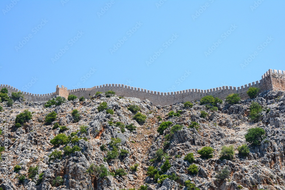 Obraz premium the walls of the fortress of Alanya, Turkey