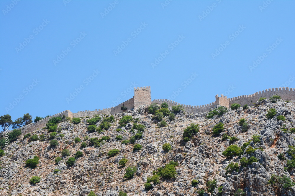 the walls of the fortress of Alanya, Turkey