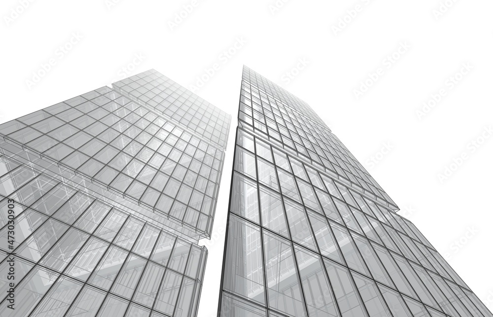 Architecture digital drawing 3d illustration Architecture digital drawing 3d illustration