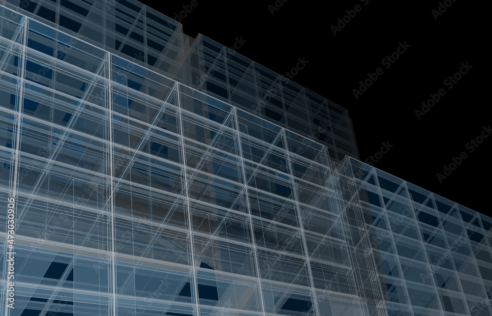 Architecture digital drawing 3d illustration Architecture digital drawing 3d illustration