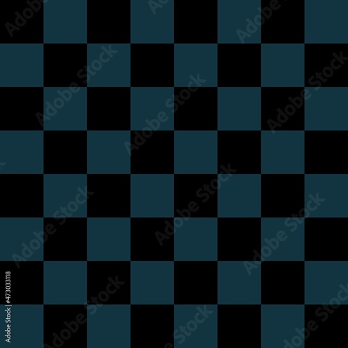 Blue and Black checkerboard seamless pattern background. Vector illustration.